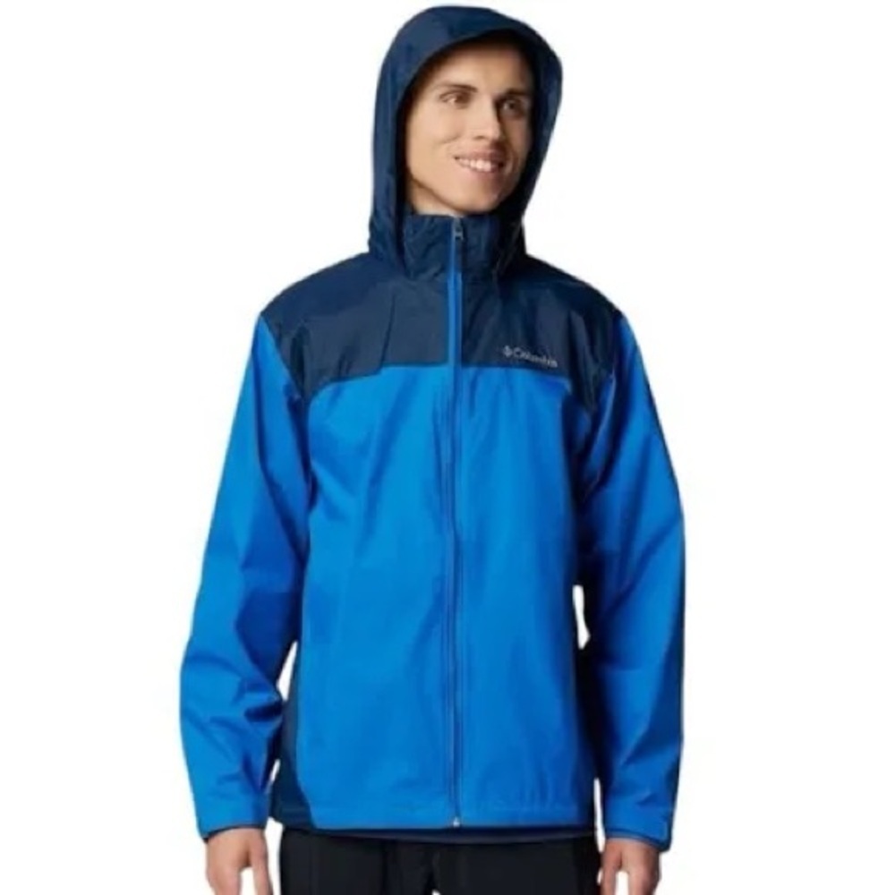 Columbia Men's Blue Hooded lightweight Nylon Shell Jacket Sz L
